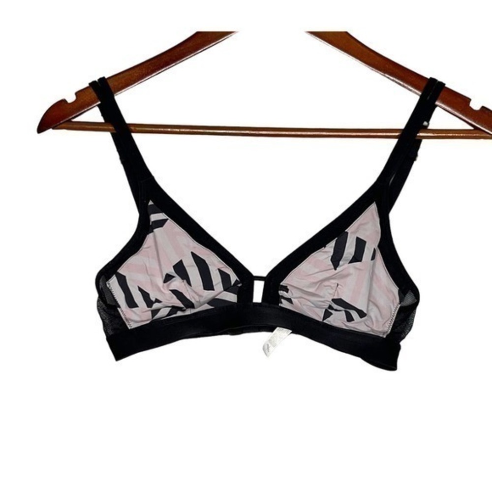 Lively Black & Pink Bralette light weight abstract pattern strappy size small